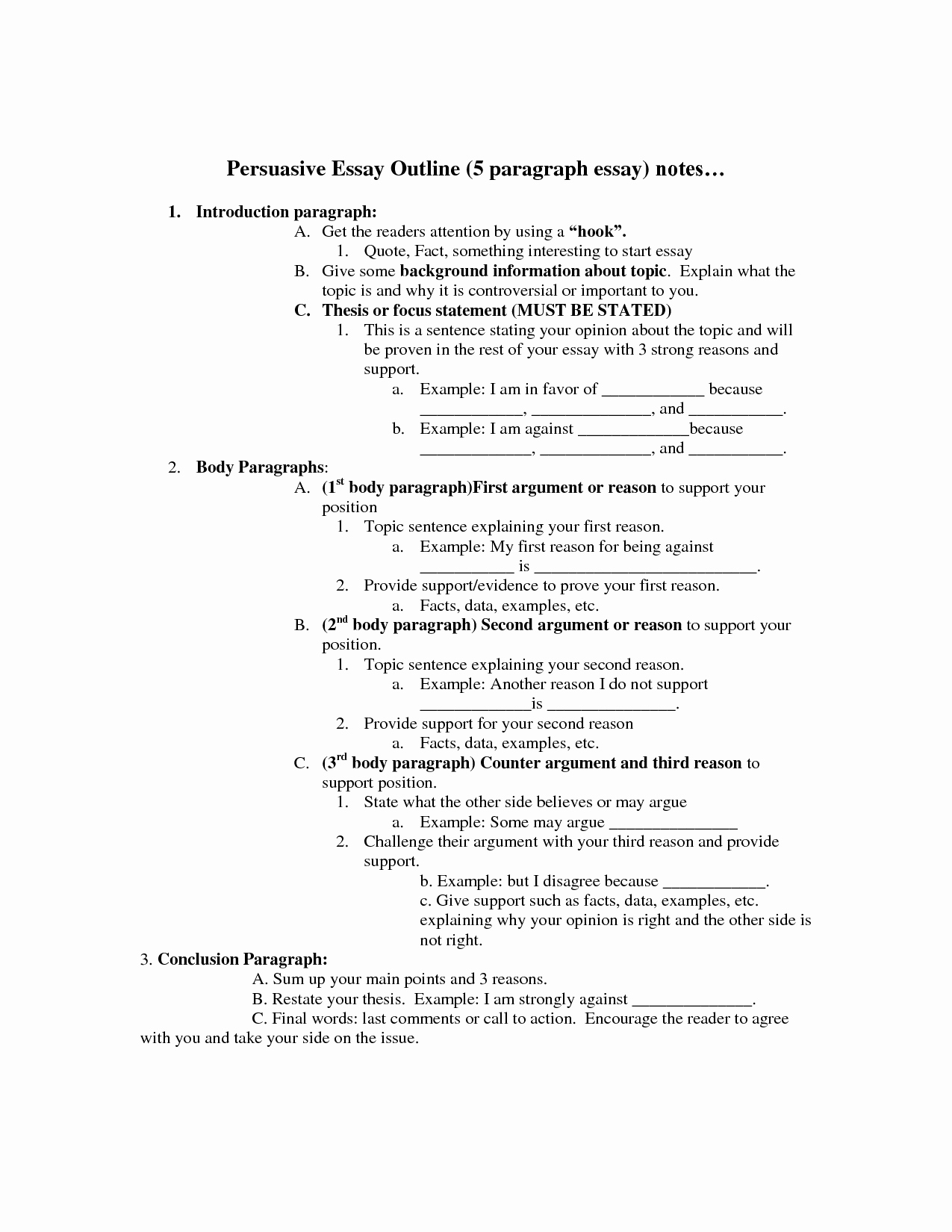 Persuasive Essay Outline High School New Argumentative Essay Outline Template Doc Home Apk
