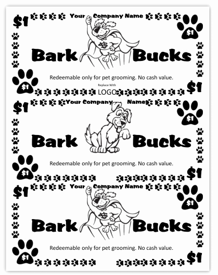 Pet Report Card Template Awesome Bark Bucks for Grooming Clients Dog Grooming Business
