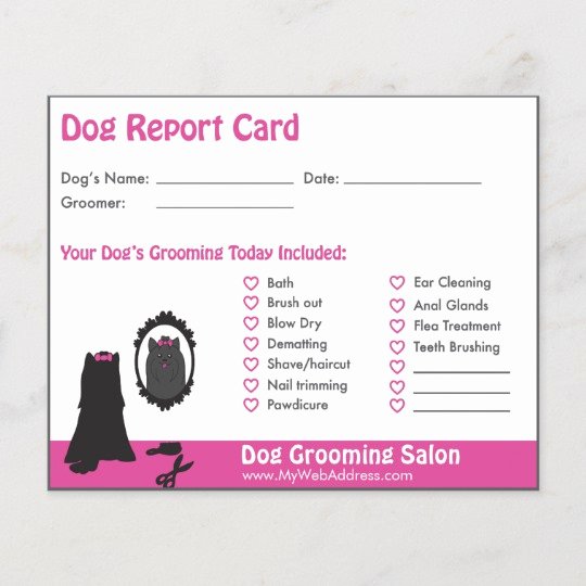 Pet Report Card Template Best Of Dog Report Card for Dog Groomers