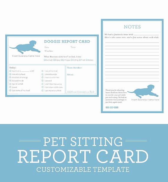 Pet Report Card Template Luxury Simple Clean Classic Dog Pet Sitting Report Card