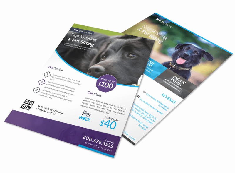 Pet Sitting Flyer Template Awesome Dog Walking &amp; Pet Sitting Flyer Template