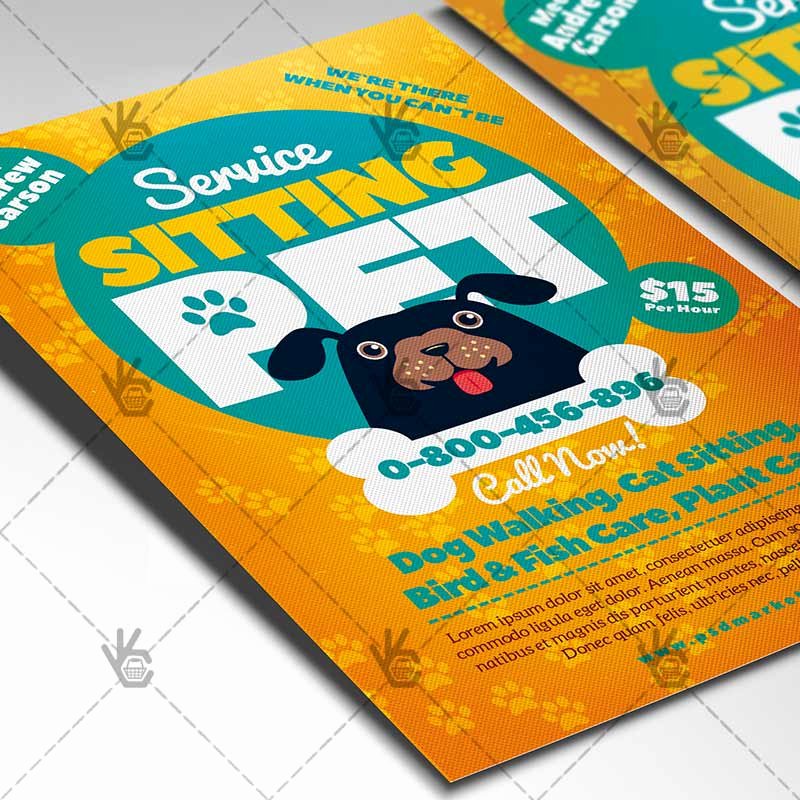 Pet Sitting Flyer Template Beautiful Pet Sitting Flyer Business Psd Template