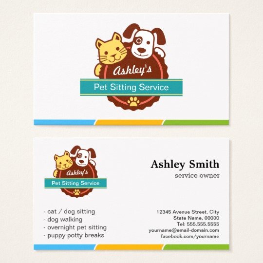 Pet Sitting Flyer Template Beautiful Pet Sitting Service Business Card
