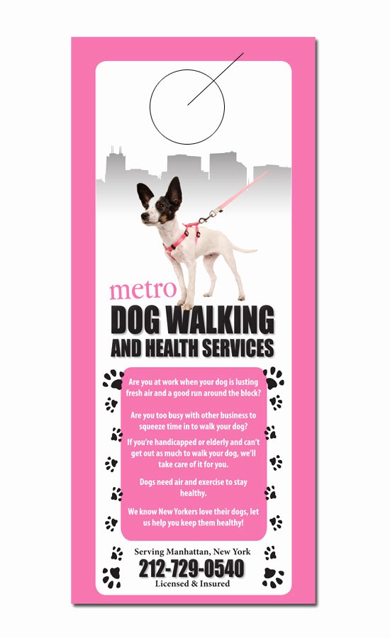 Pet Sitting Flyer Template Free Fresh Pet Service Door Hanger Samples