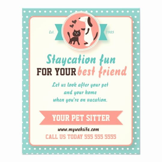 Pet Sitting Flyer Template Free Inspirational Pet Sitter Flyer Customizable Doublesided