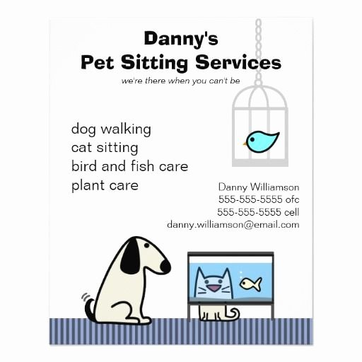 Pet Sitting Flyer Template Free Inspirational Pet Sitter S Dog Cat &amp; Aquarium Flyer
