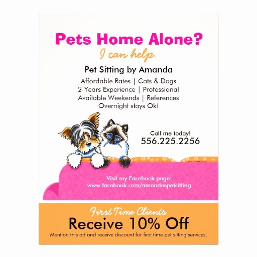 Pet Sitting Flyer Template Free Inspirational Pet Sitting Business Promotional Flyers Pet Sitting