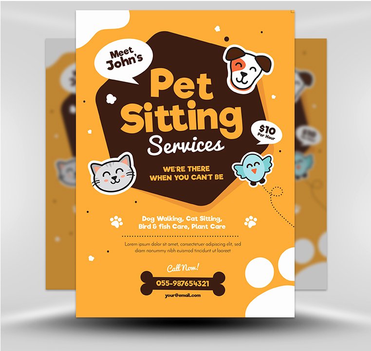 Pet Sitting Flyer Template Free Inspirational Pet Sitting Flyer V1 Flyerheroes