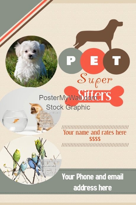 Pet Sitting Flyer Template Free Lovely Pet Sitter Flyer Announcement Poster Template