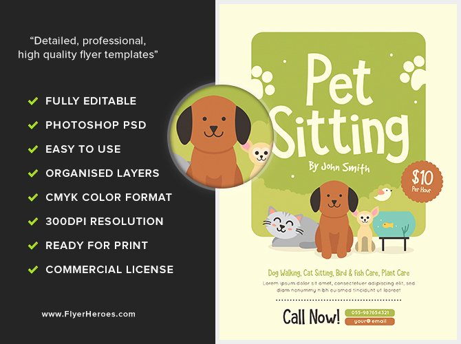 Pet Sitting Flyer Template Free Luxury Pet Sitting Flyer V2 Flyerheroes