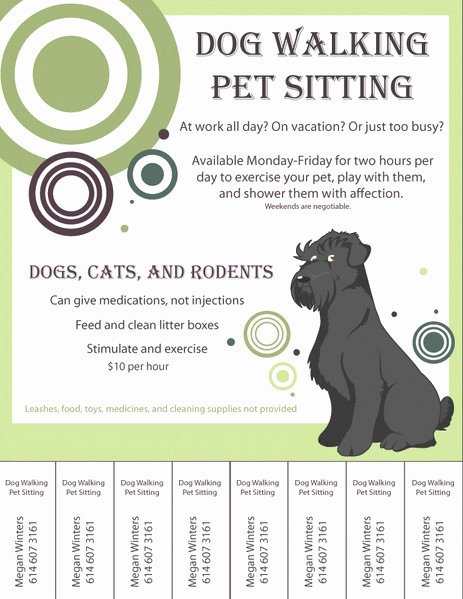 Pet Sitting Flyer Template Free New Dog Walking Flyers Free Ktunesound