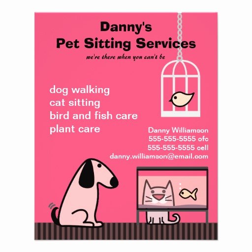 Pet Sitting Flyer Template Lovely Pet Sitter S Dog &amp; Cat Red Full Color Flyer