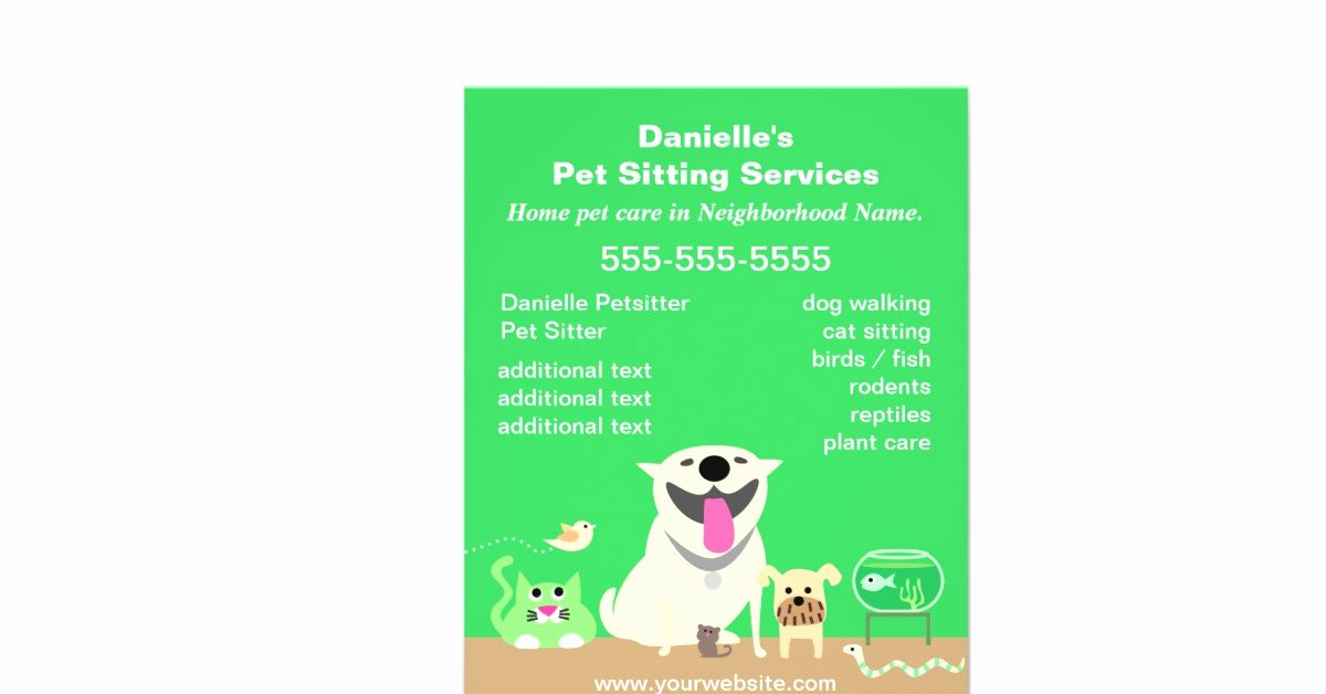 Pet Sitting Flyer Template Unique Green Pet Sitter Promotional Flyer