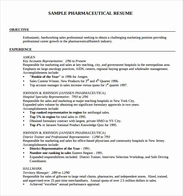 Pharmacist Resume Templates Awesome Sample Pharmacist Resume 9 Download Documents In Pdf