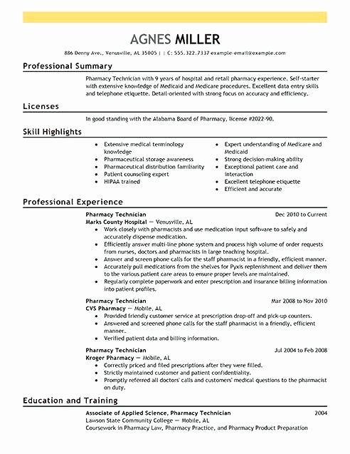 Pharmacist Resume Templates Beautiful Pharmacist Resume