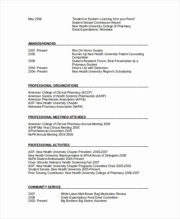 Pharmacist Resume Templates Lovely Pharmacist Resume Template 6 Free Word Pdf Document