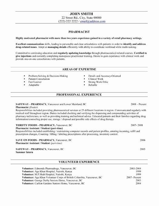 Pharmacist Resume Templates Unique Best Pharmacist Resume Templates &amp; Samples On Pinterest