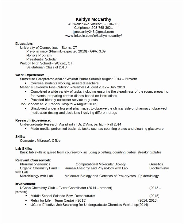 Pharmacist Resume Templates Unique Pharmacist Resume Template 6 Free Word Pdf Document