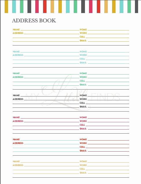 Phone Book Template Excel Best Of Address and Phone Book organizer Printable Home