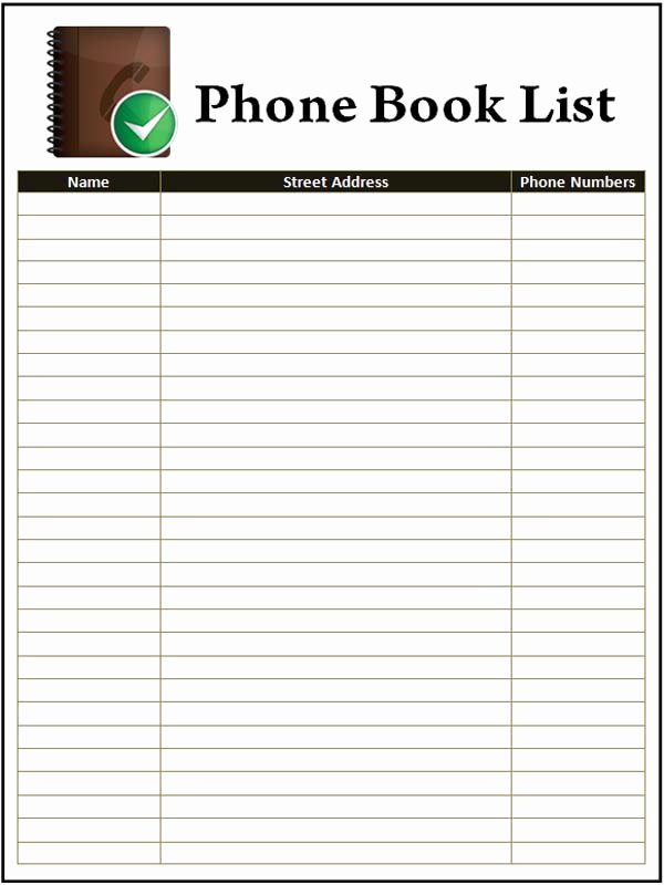 Phone Book Template Excel Luxury 7 Best Of Phone Book Template Printable Printable