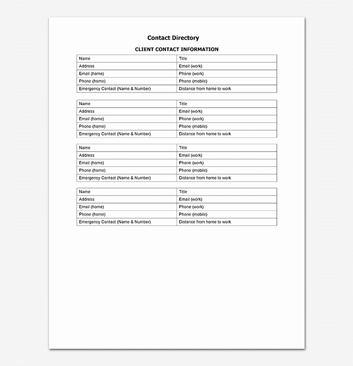 Phone List Template Word Awesome Client List Template 17 In Word Excel &amp; Pdf
