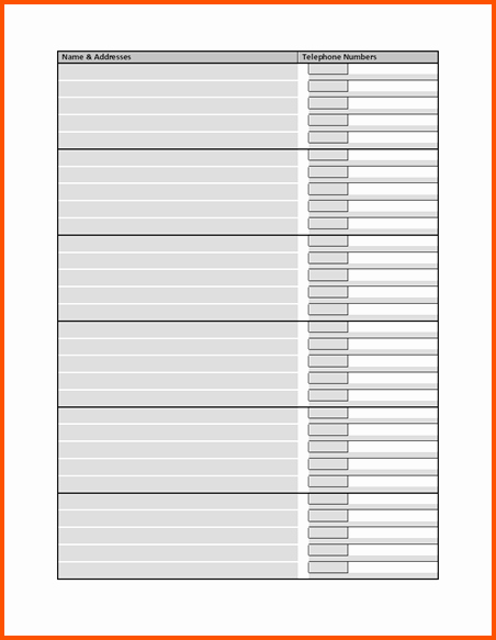 Phone List Template Word Fresh Phone Directory Template Microsoft