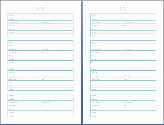 Phone List Template Word Luxury Phone Book Template