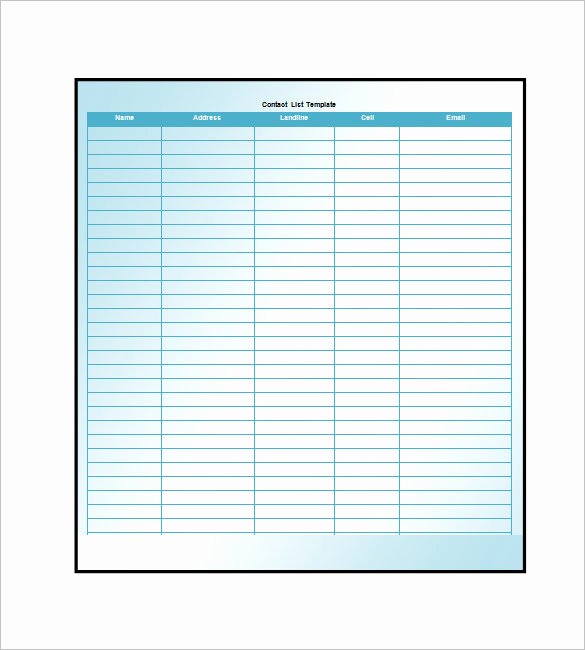 Phone List Template Word New List Templates 105 Free Word Excel Pdf Psd Indesign