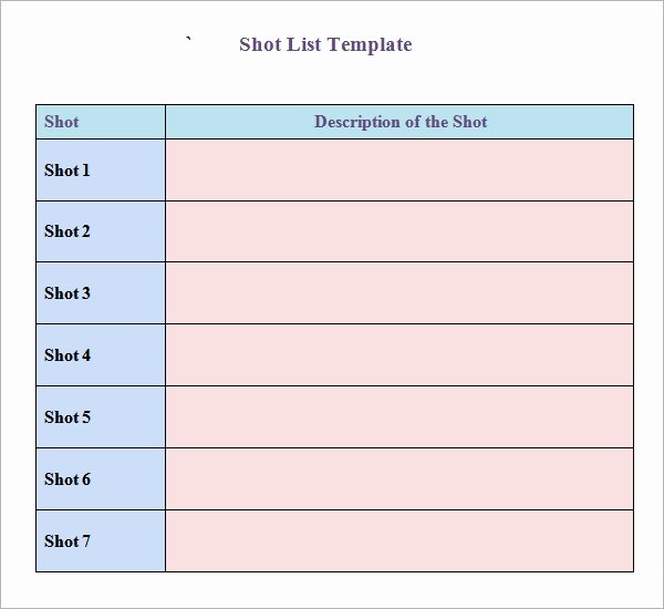Photo Directory Template Word Elegant Shot List Template 10 Download Free Documents In Word Pdf