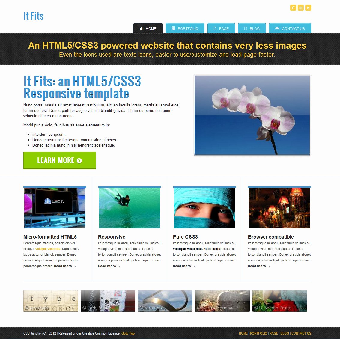 Photo Gallery Template HTML5 Elegant Free HTML5 Templates