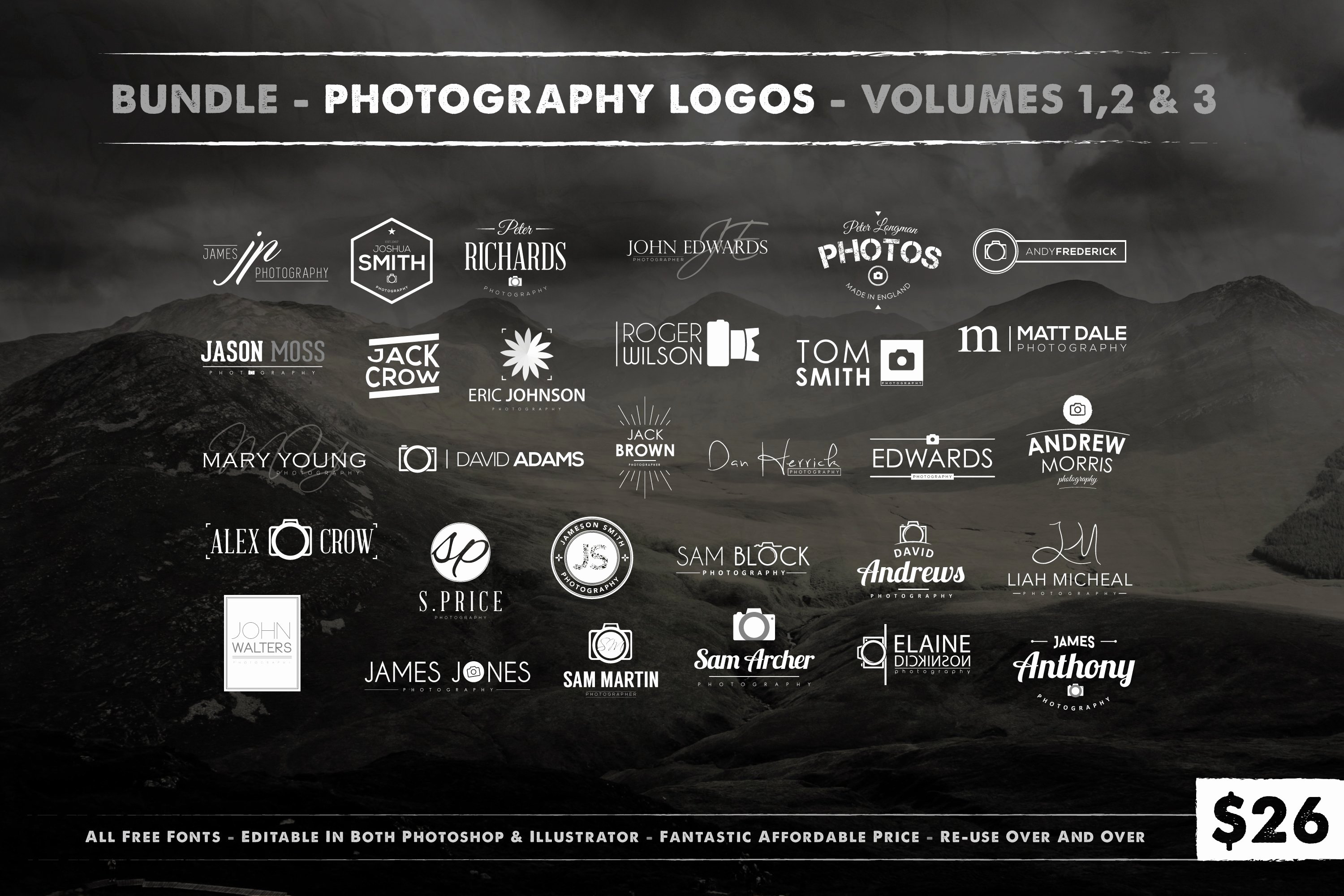 Photography Logo Design Templates Awesome Graphy Logo Bundle Logo Templates Creative Market