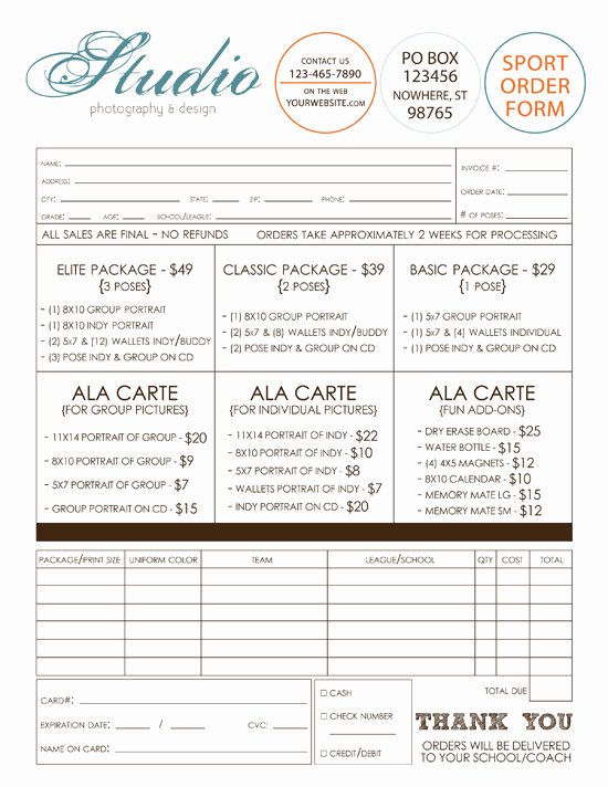 Photography order form Template Free Inspirational 17 Sports Psd Templates for Graphers Free