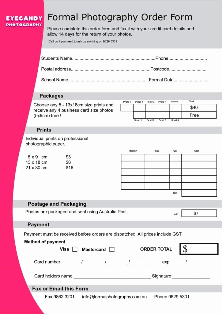 Photography order form Template Free Lovely Graphy order form Templates Free Sampletemplatess