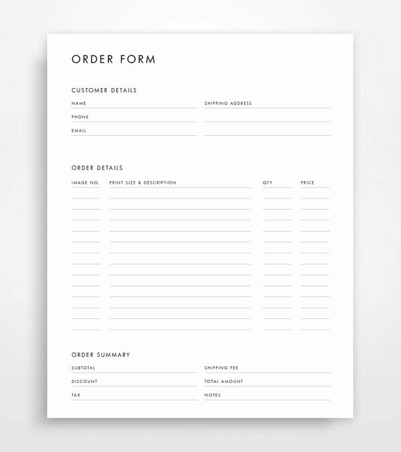 Photography order form Template Free Unique order form Template Graphy order form order form
