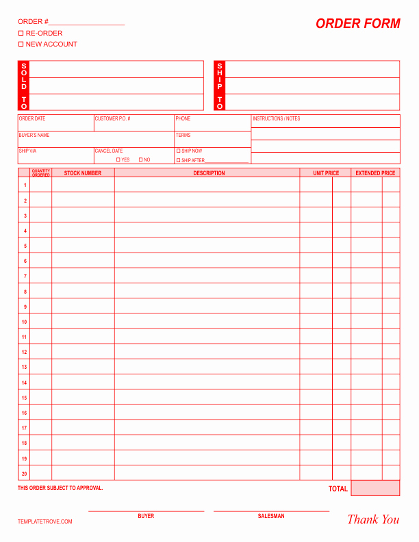 Photography order form Template Free Unique order form Template