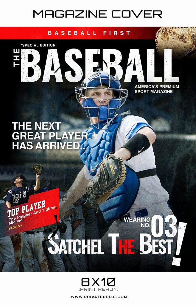 Photoshop Magazine Cover Template Luxury Baseball Sports Graphy Magazine Cover