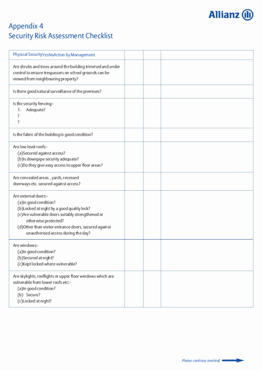 Physical Security Audit Checklist Beautiful Security Risk assessment Checklist Printable Pdf