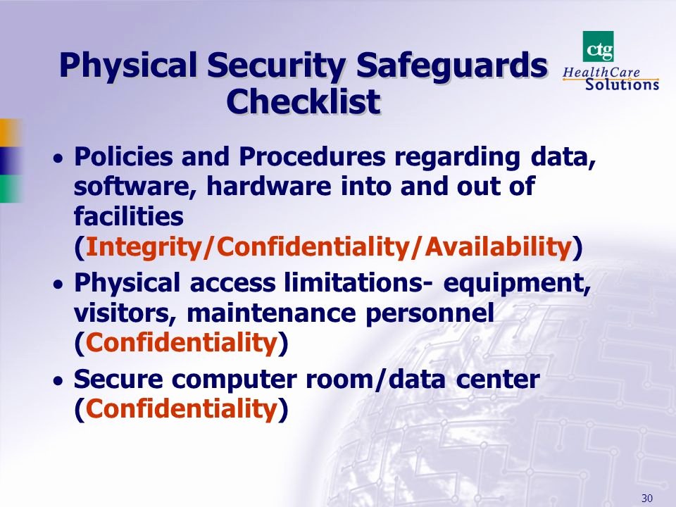 Physical Security Audit Checklist Best Of Hipaa’s Security Regulations Ppt Video Online