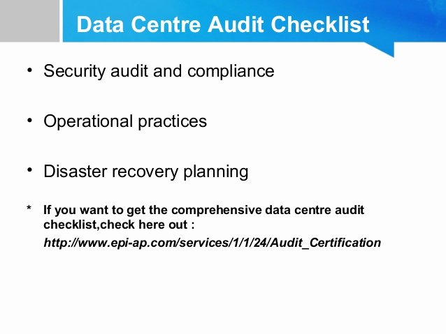 Physical Security Audit Checklist Best Of What You Didn T Know About Data Centre Audit Certification