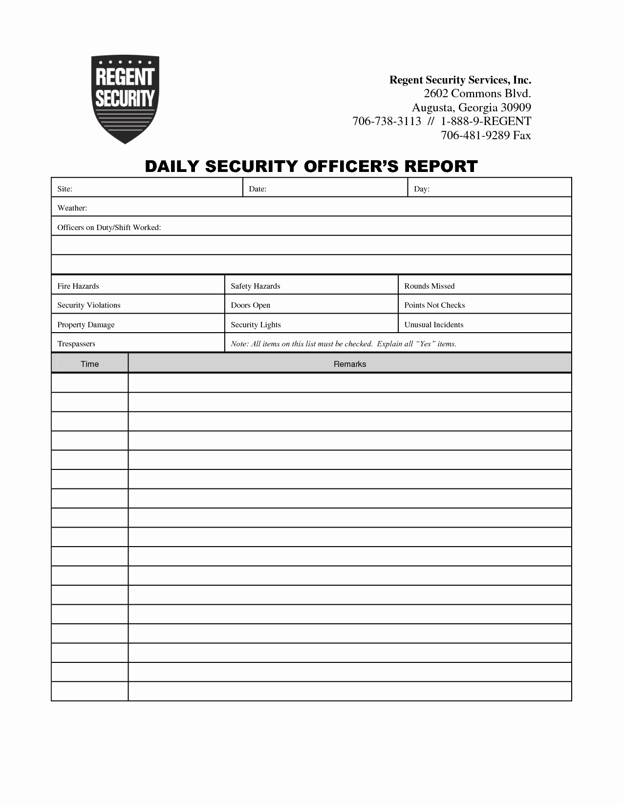 Physical Security Inspection Checklist Lovely 25 Of Security Guard Checklist Template