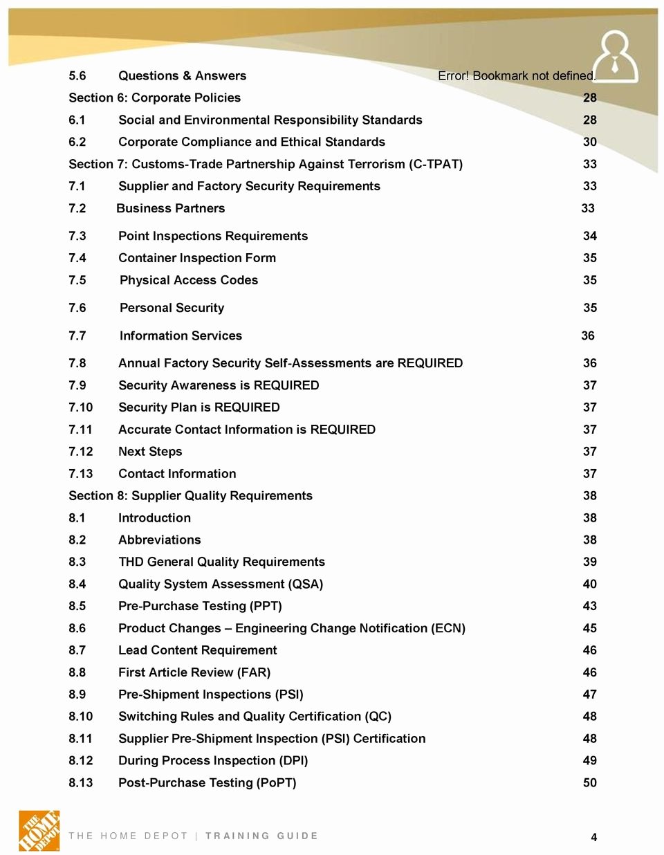 Physical Security Inspection Checklist Lovely the Home Depot Import Supplier Handbook Pdf