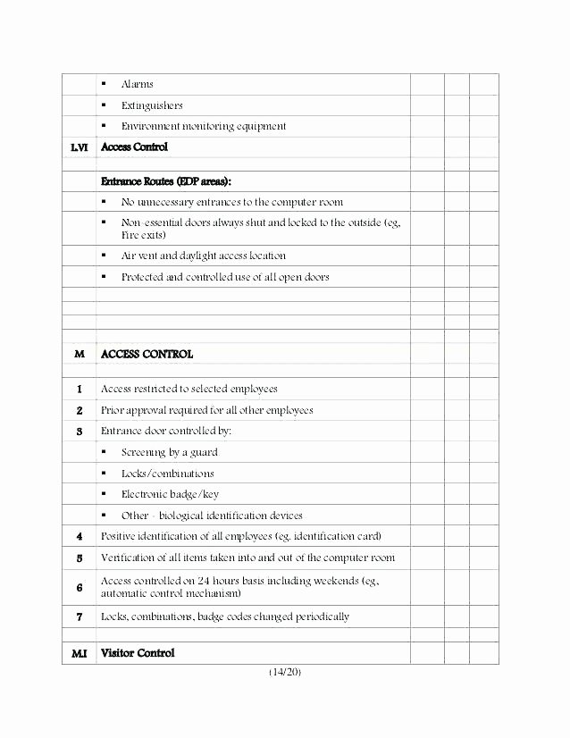 Physical Security Survey Checklist Awesome Building Security Checklist Template Risk assessment