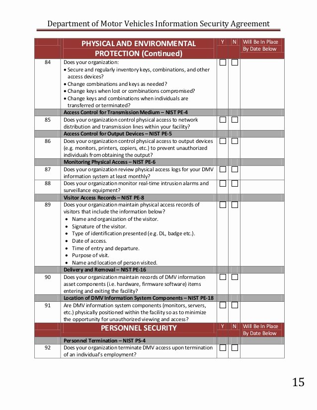 Physical Security Survey Checklist Beautiful California Dmv Security Risk assessment Sra for Vendors