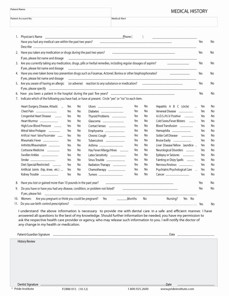 Physician order forms Templates Inspirational 67 Medical History forms [word Pdf] Printable Templates