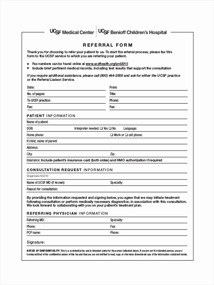 Physician Referral form Template Awesome Medical Referral form 8 Free Documents In Word Pdf