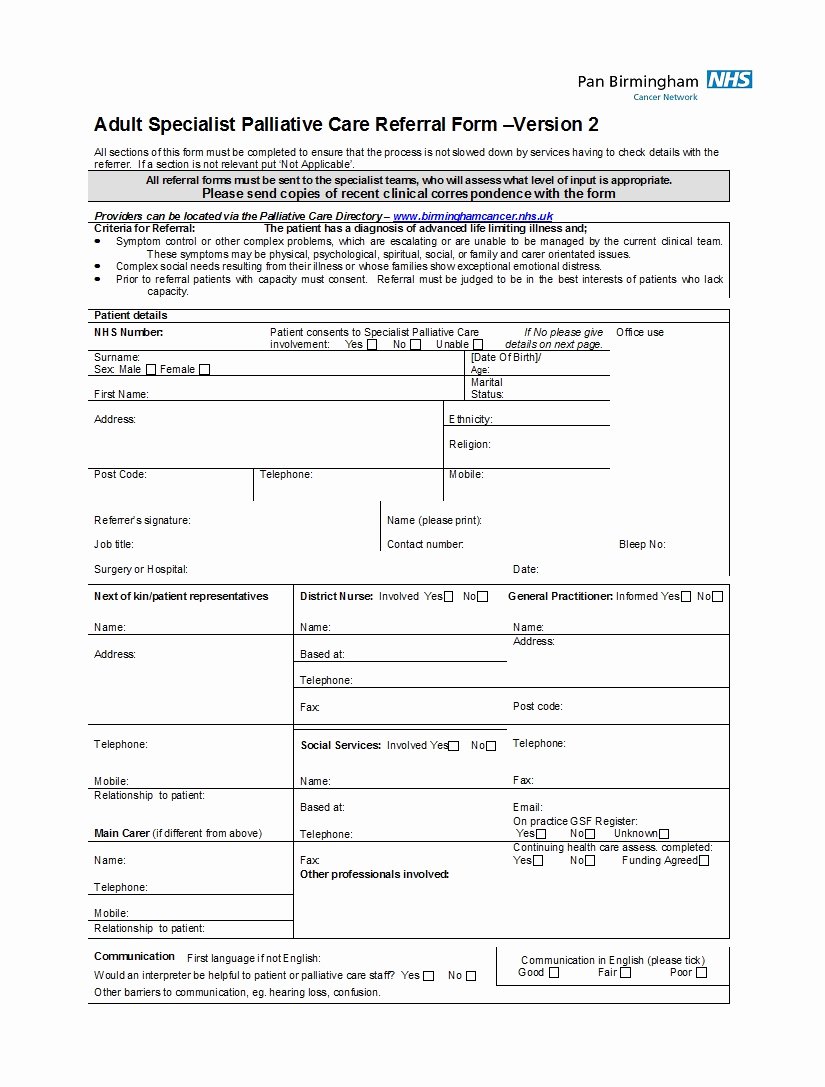 Physician Referral form Template Fresh 50 Referral form Templates [medical &amp; General] Template Lab