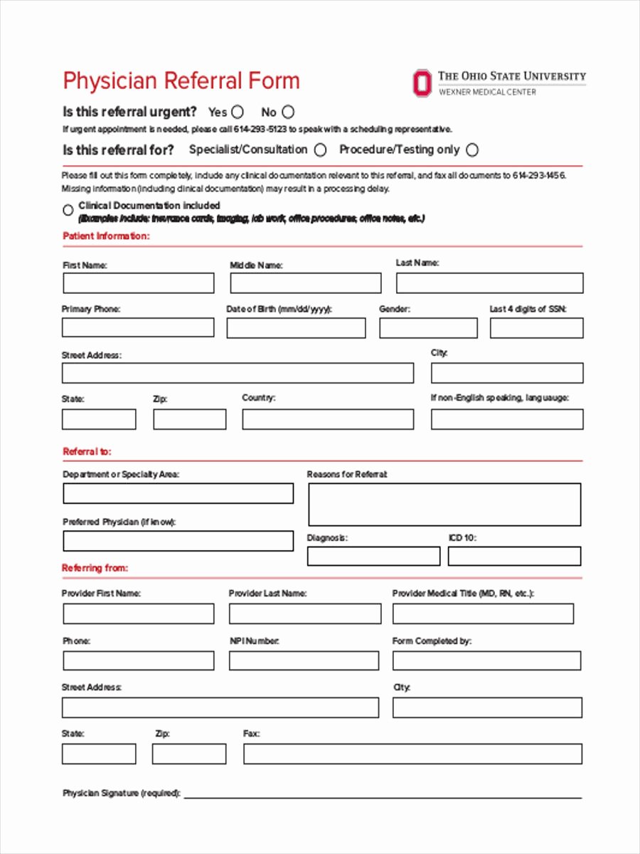 Physician Referral form Template Fresh Medical Referral form 8 Free Documents In Word Pdf