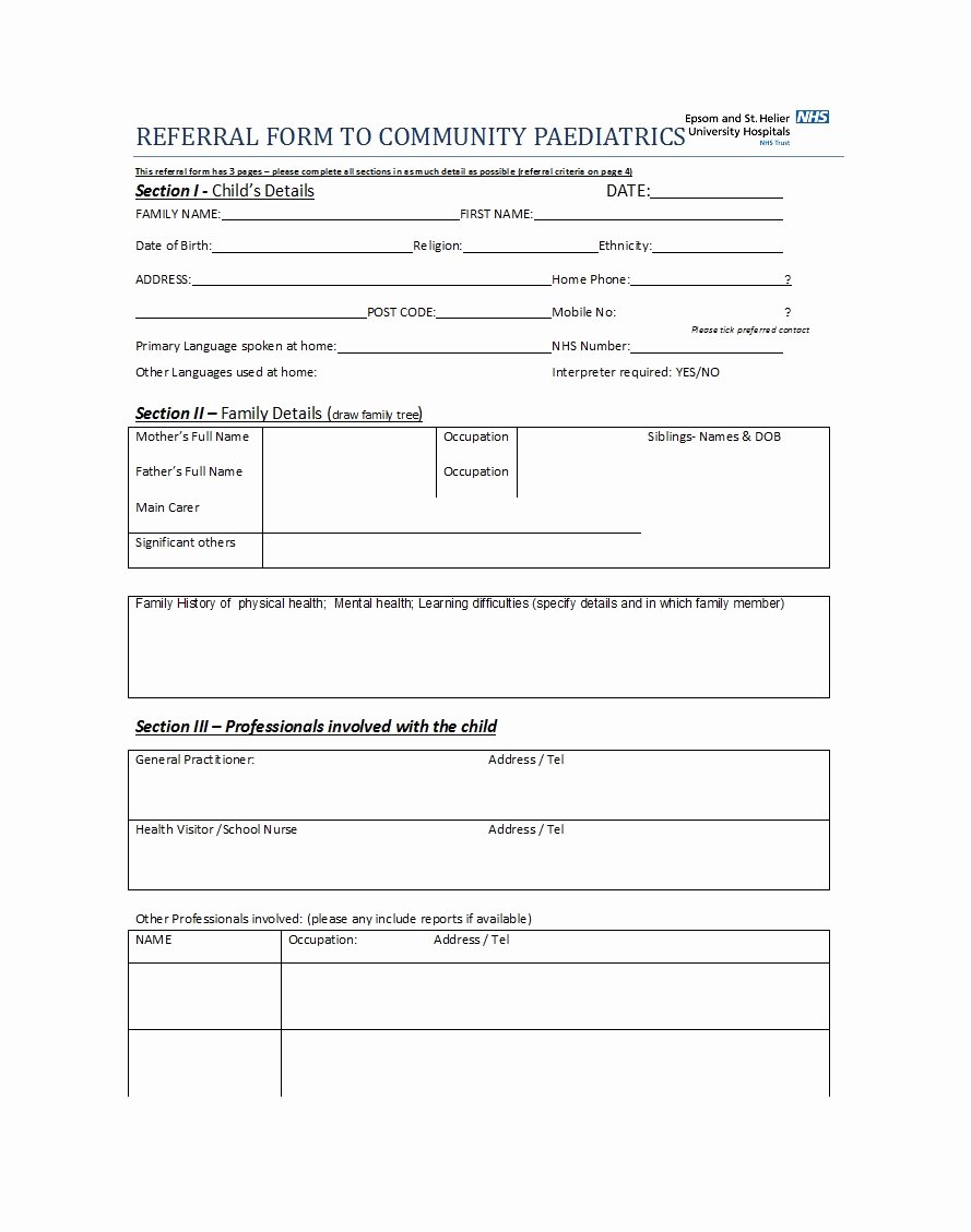 Physician Referral form Template Lovely 50 Referral form Templates [medical &amp; General] Template Lab