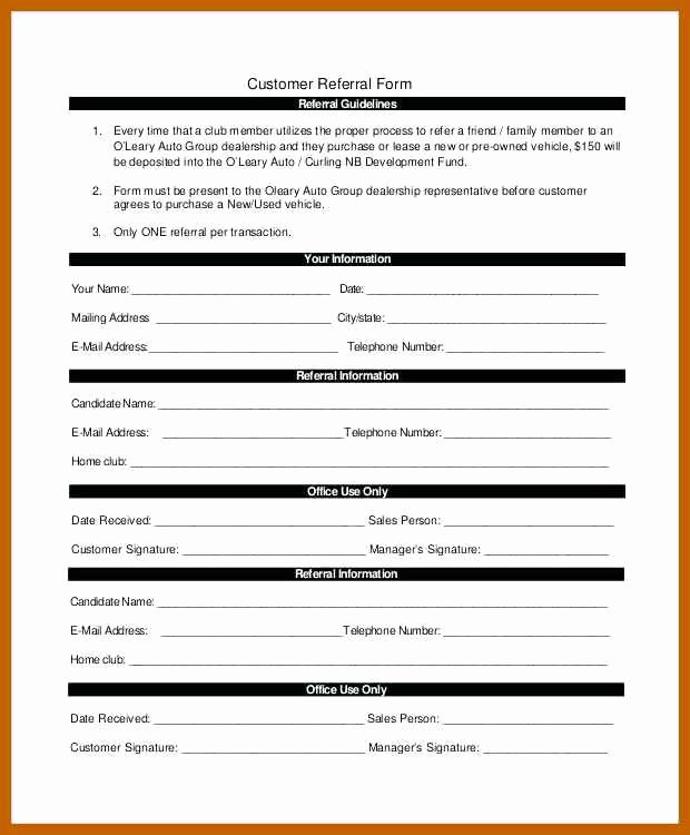 Physician Referral form Template Luxury 5 6 Referral form Template