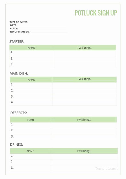 Picnic Sign Up Sheet Template Lovely Potluck Checklist Template Hashtag Bg